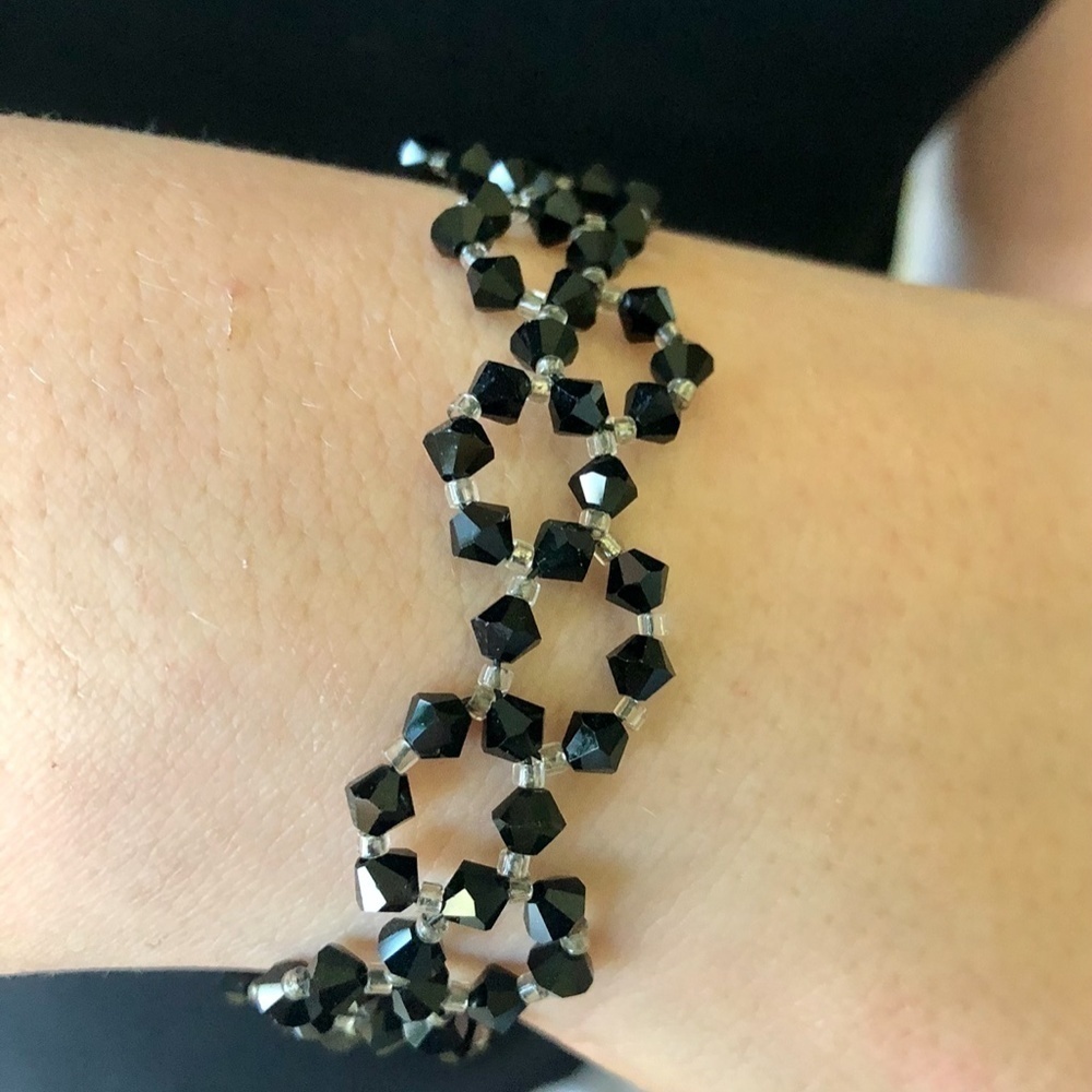Handcrafted Bead Bracelet, Sterling Silver Clasp - Picture 5 of 6